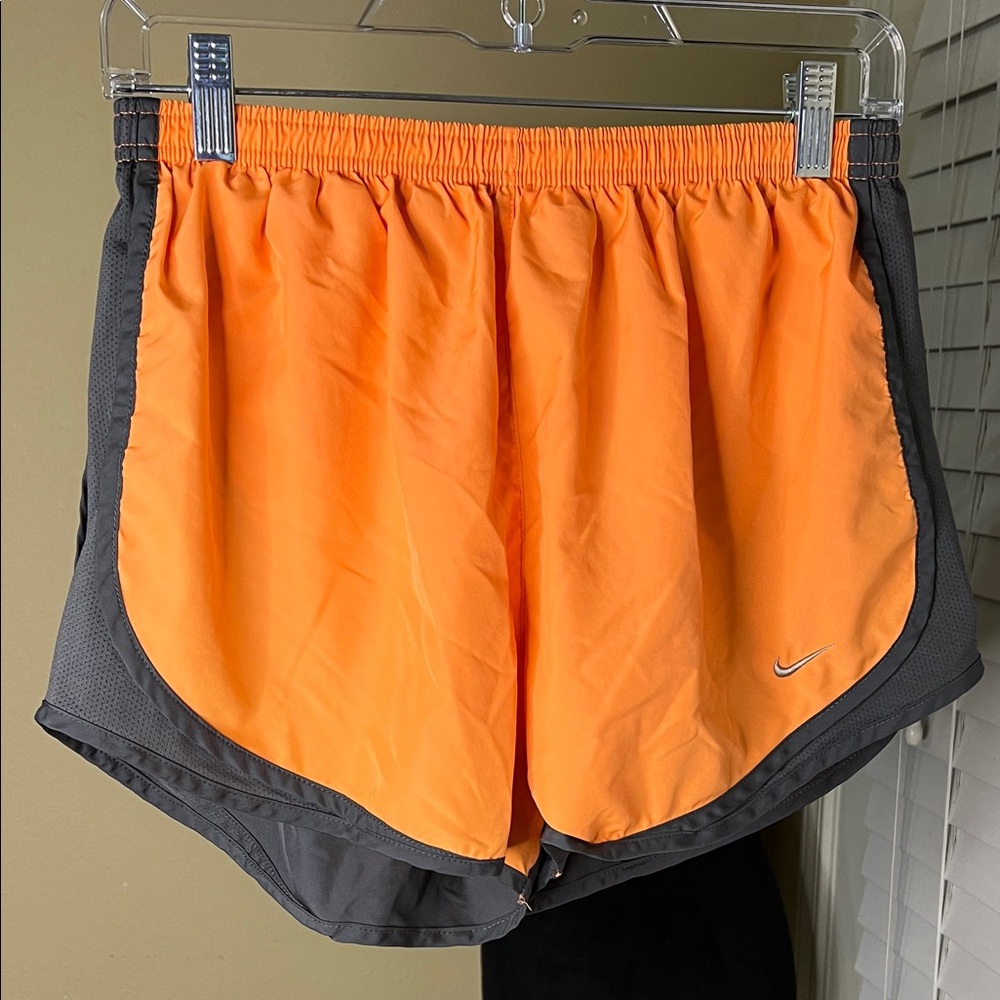 Nike Women's Athletic Shorts in Orange and Gray